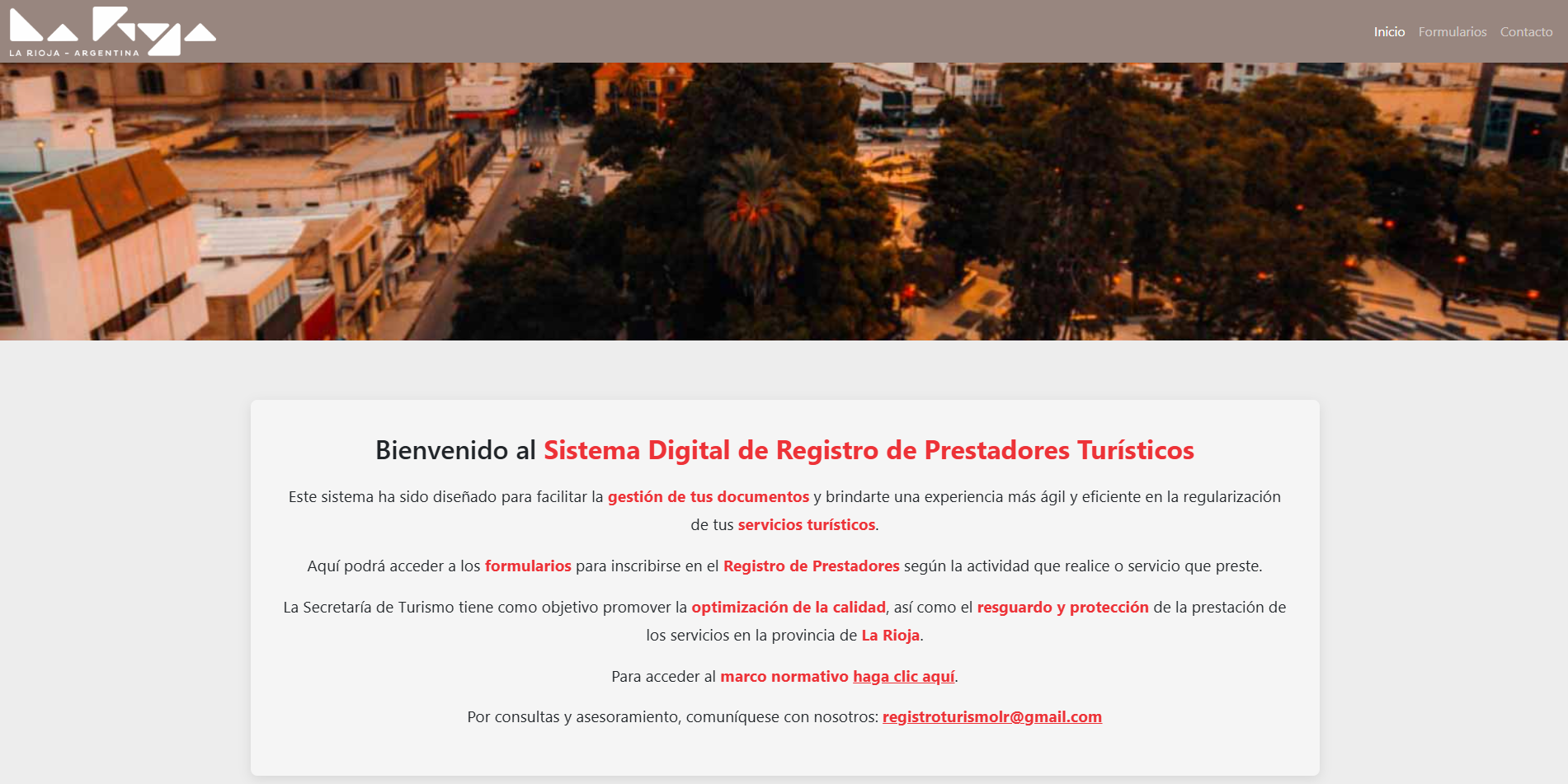 Sistema Digital de Registro de Prestadores Turísticos